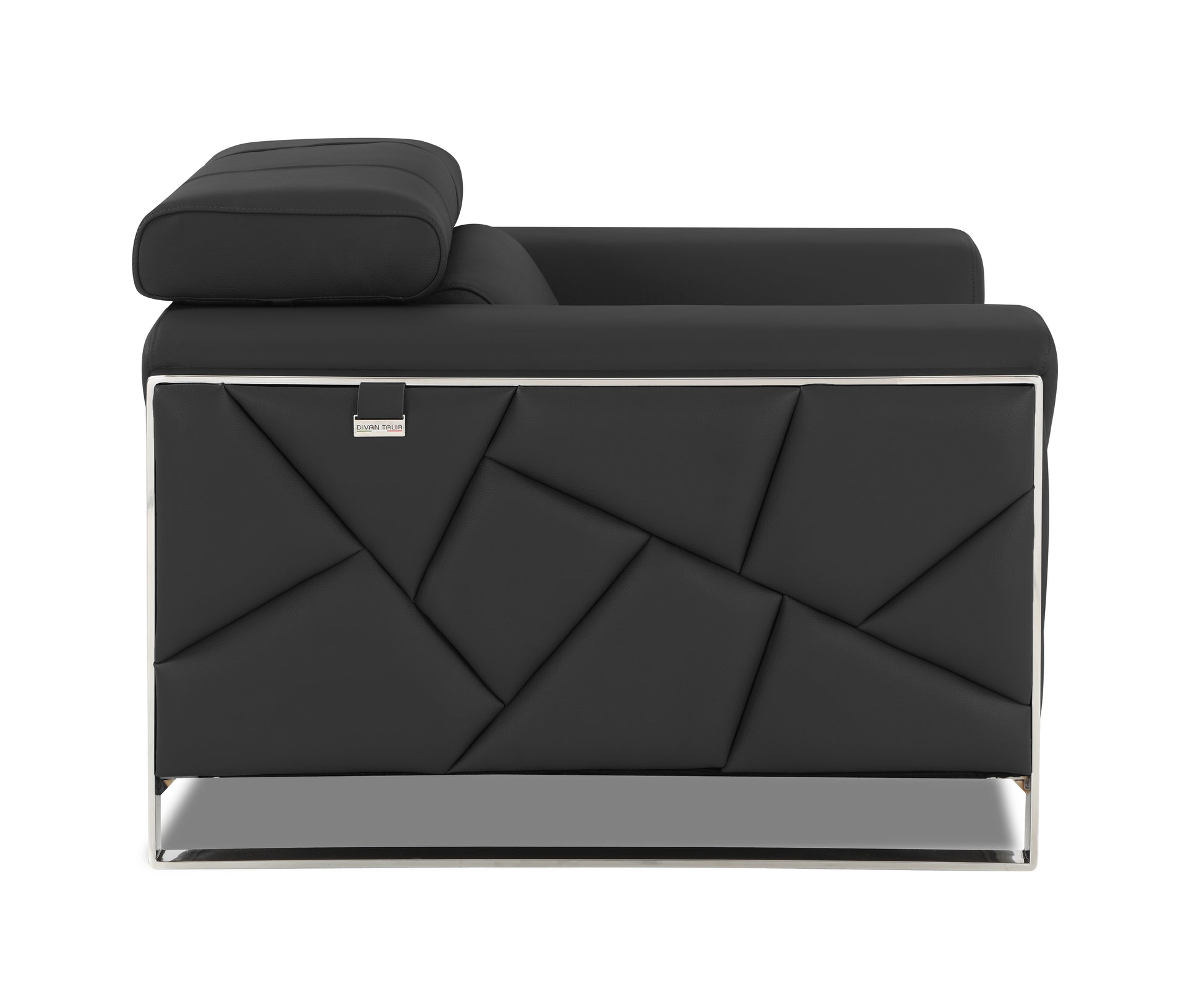 Top Grain Italian Leather Chair Dark Gray Foam Leather