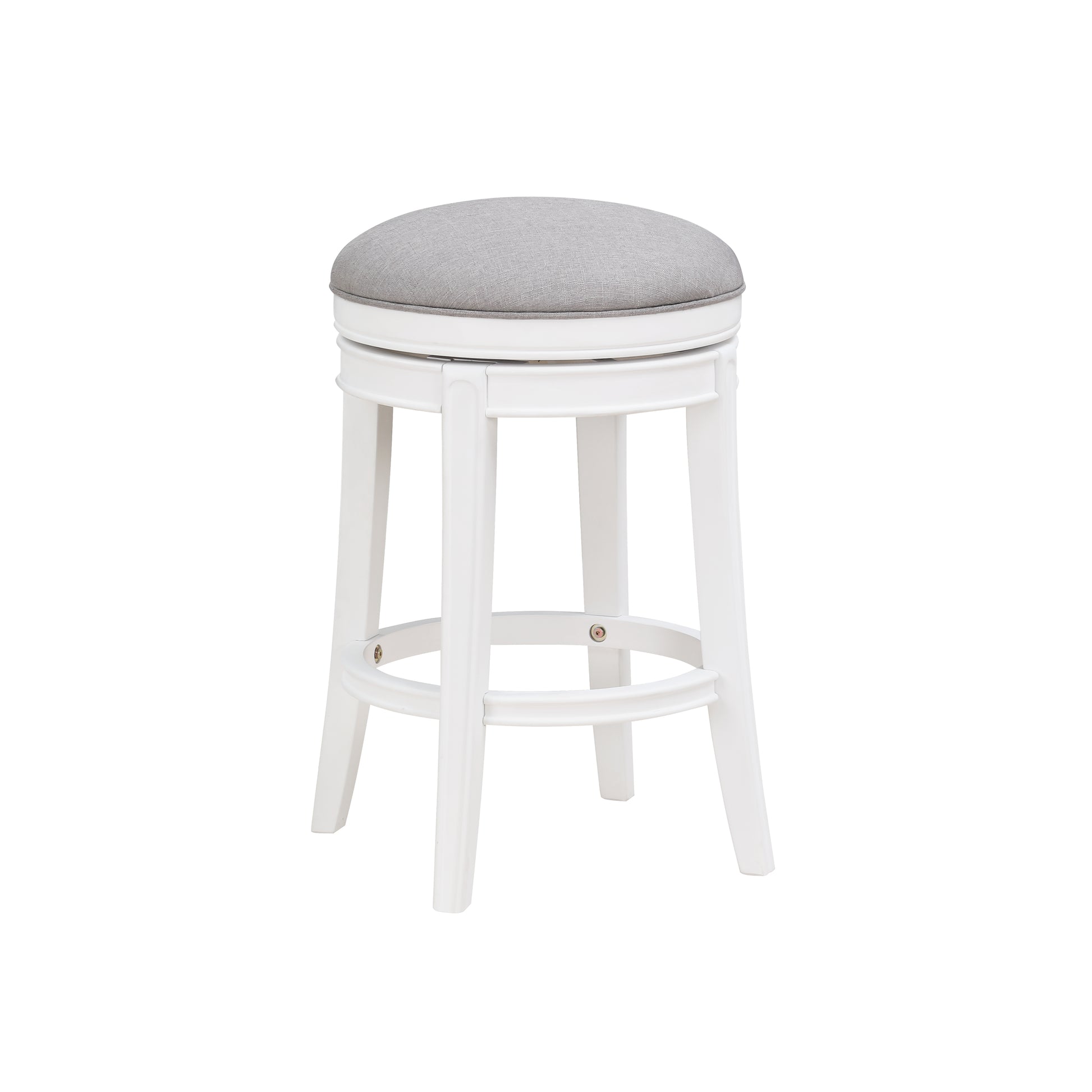 Lily White Swivel Counter Stool White Foam Solid Wood