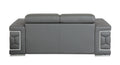 Top Grain Italian Leather Loveseat Dark Gray Foam Leather