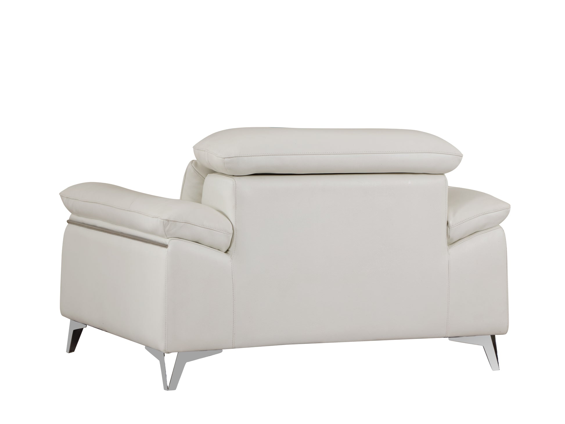 Top Grain Italian Leather Chair White Foam Leather