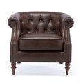 Ophelia Button Tufted Accent Chair Brown Foam Fabric