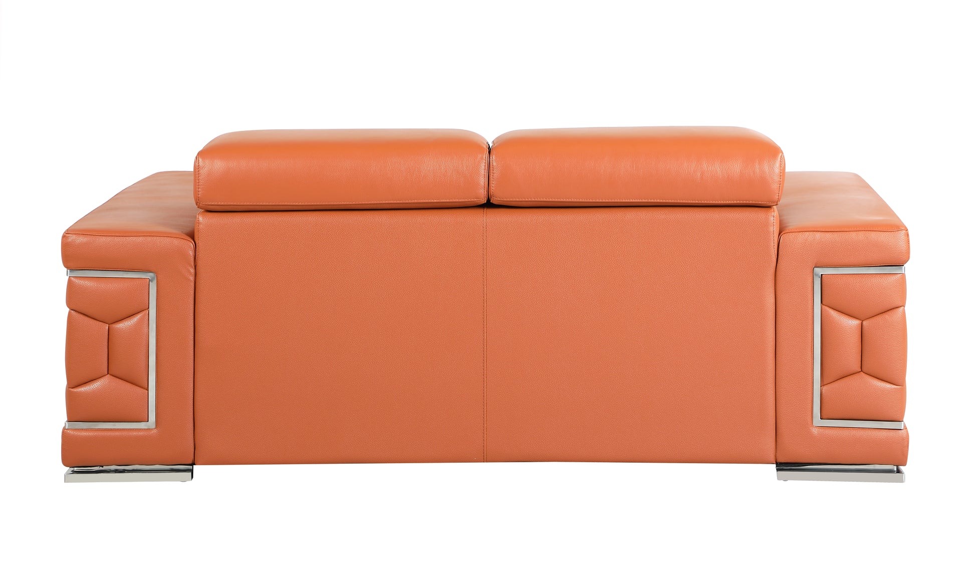 Top Grain Italian Leather Loveseat Camel Foam Leather