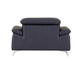 Top Grain Italian Leather Chair Navy Foam Leather