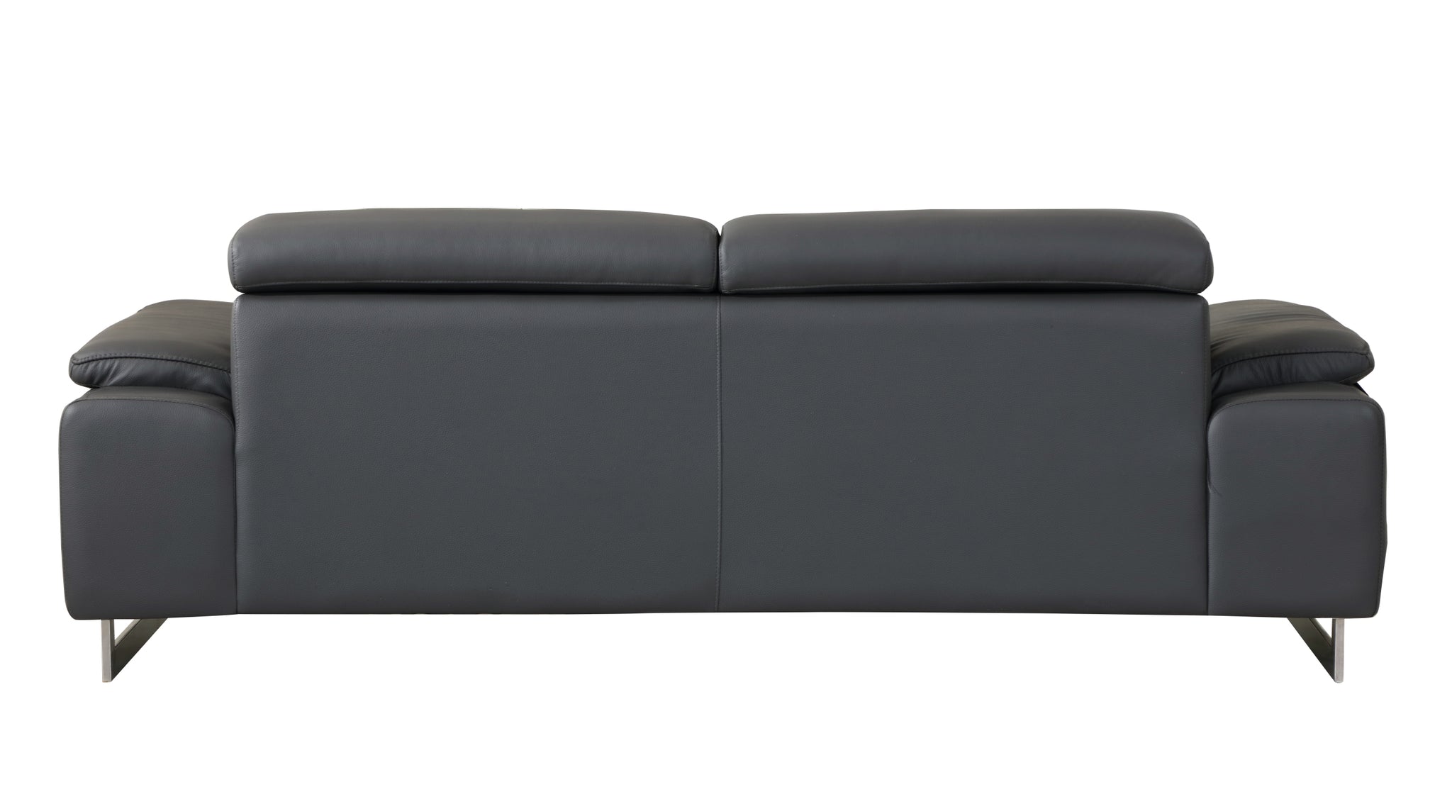 Top Grain Italian Leather Sofa dark gray-foam-leather