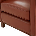 Elizabeth Top Grain Leather Arm Chair Caramel Foam Leather