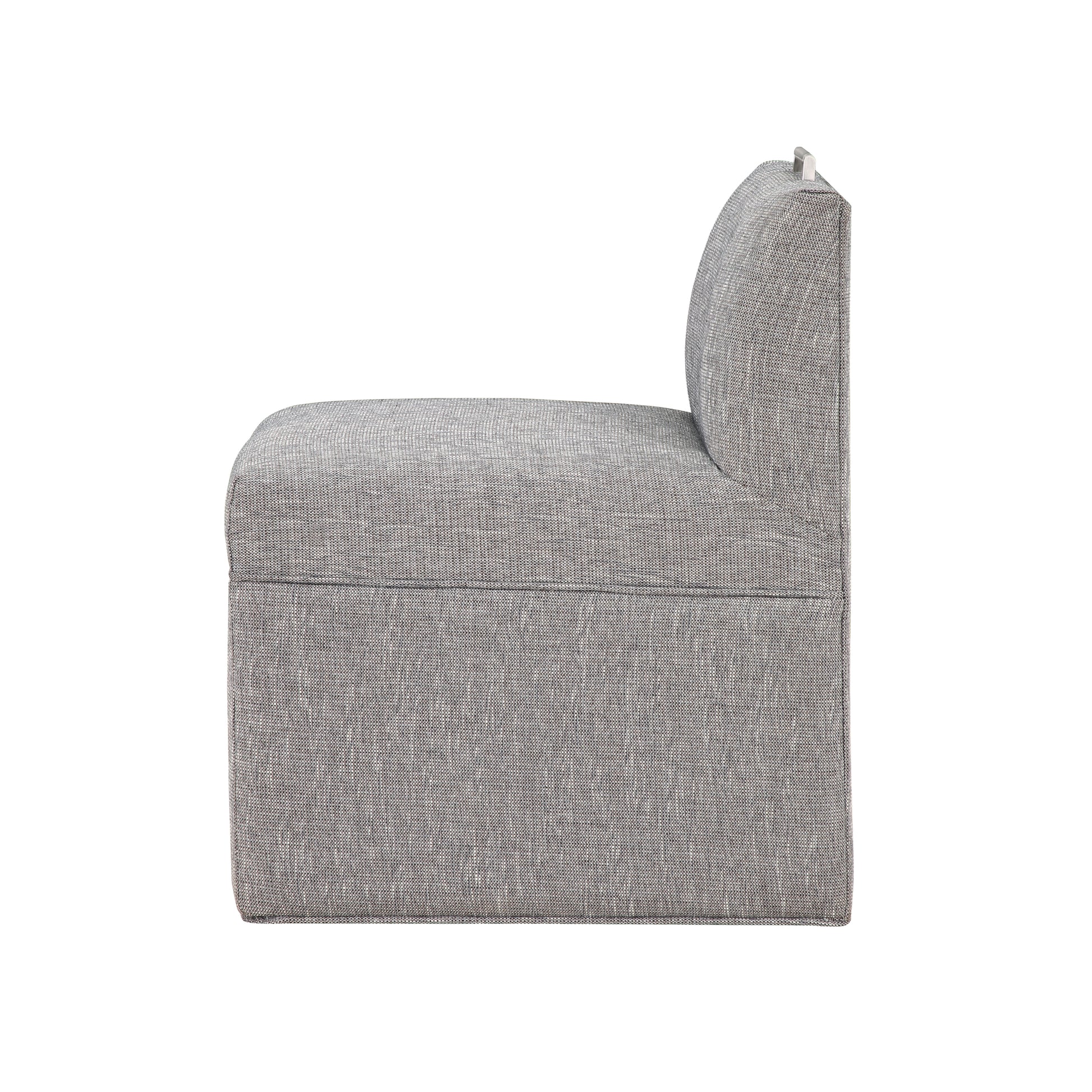Della Modern Upholstered Castered Chair In Ashen Grey Grey Foam Fabric