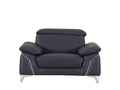 Top Grain Italian Leather Chair Navy Foam Leather