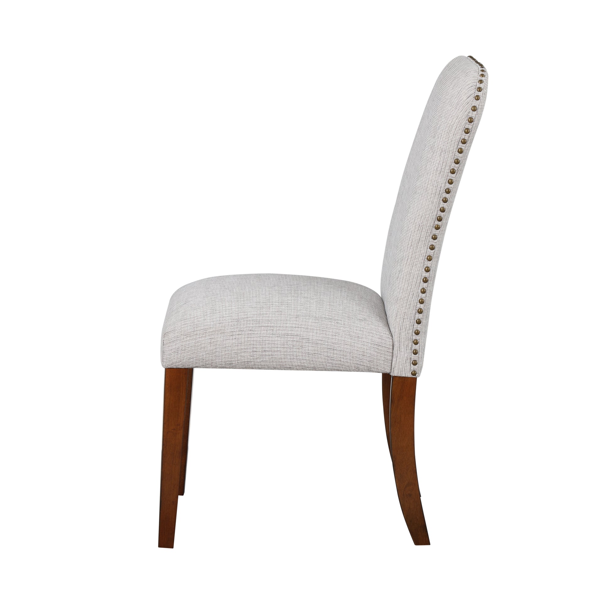 Sophia Sea Oat Dining Chair In Performance Fabric With Nail Heads Set Of 2 Espresso Foam Fabric