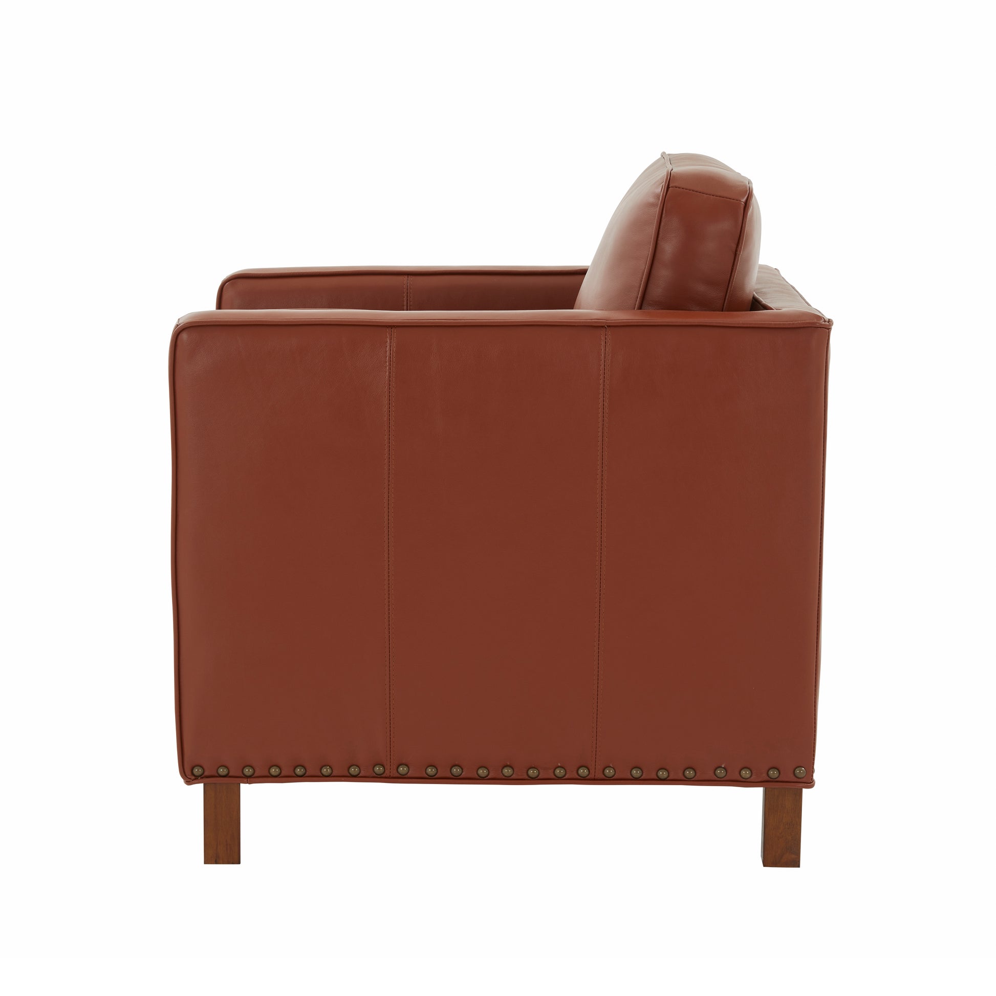 Elizabeth Top Grain Leather Arm Chair Caramel Foam Leather