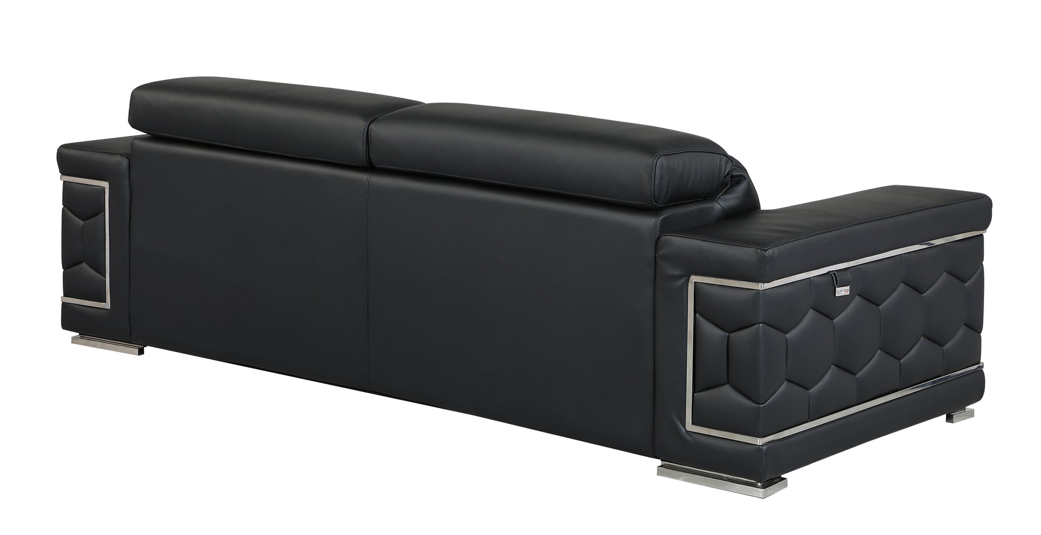 Top Grain Italian Leather Sofa black-foam-leather