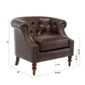 Ophelia Button Tufted Accent Chair Brown Foam Fabric