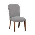 Sophia Ashen Grey Dining Chair In Performance Fabric With Nail Heads Set Of 2 Espresso Foam Fabric