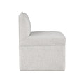 Della Modern Upholstered Castered Chair In Sea Oat Beige Foam Fabric