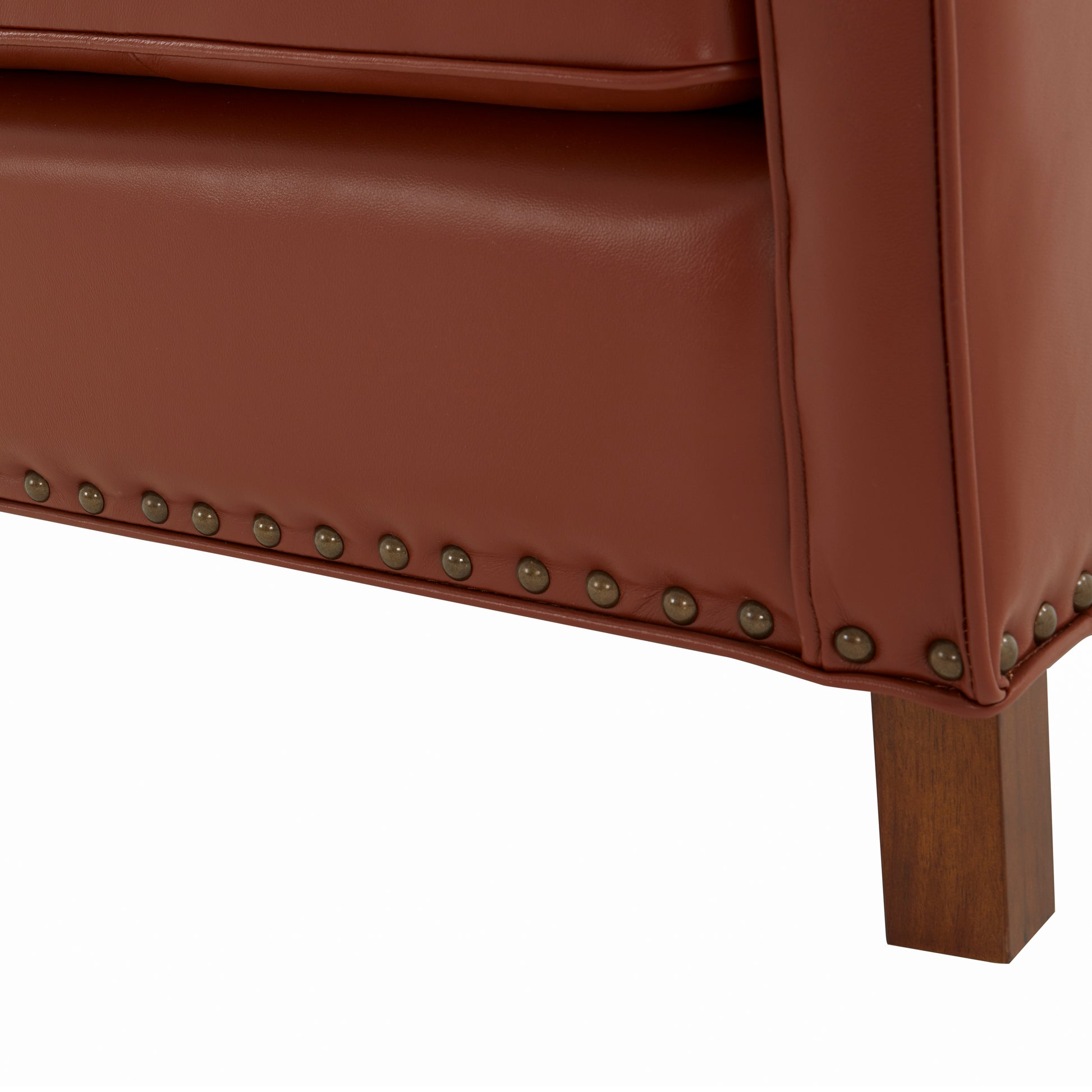 Elizabeth Top Grain Leather Arm Chair Caramel Foam Leather