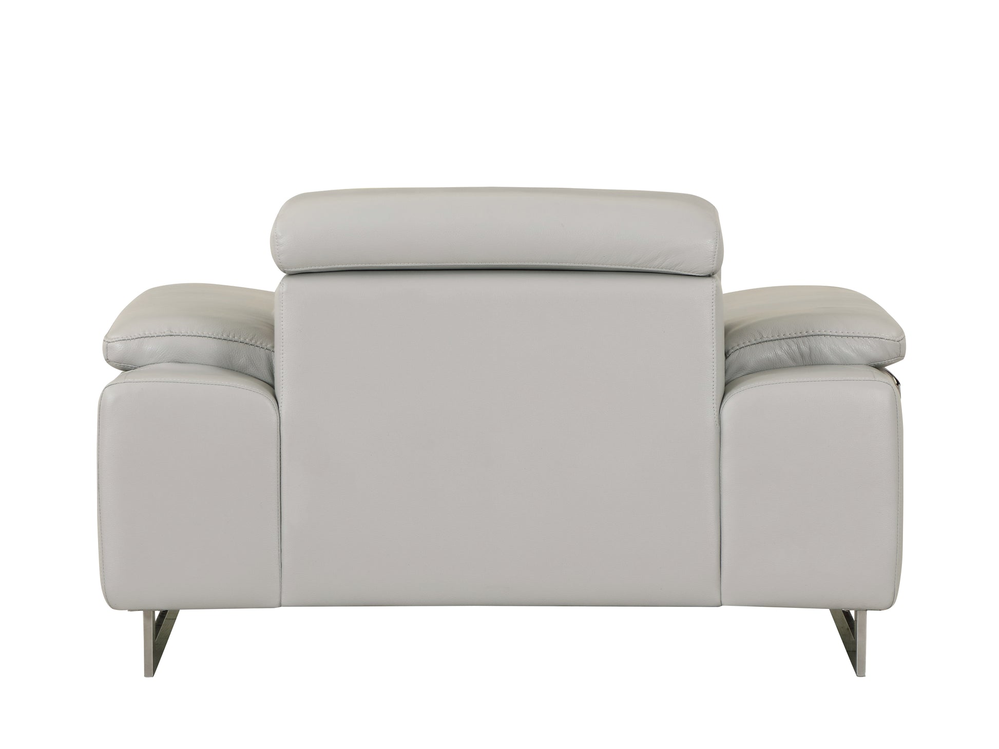 Top Grain Italian Leather Chair Light Gray Foam Leather