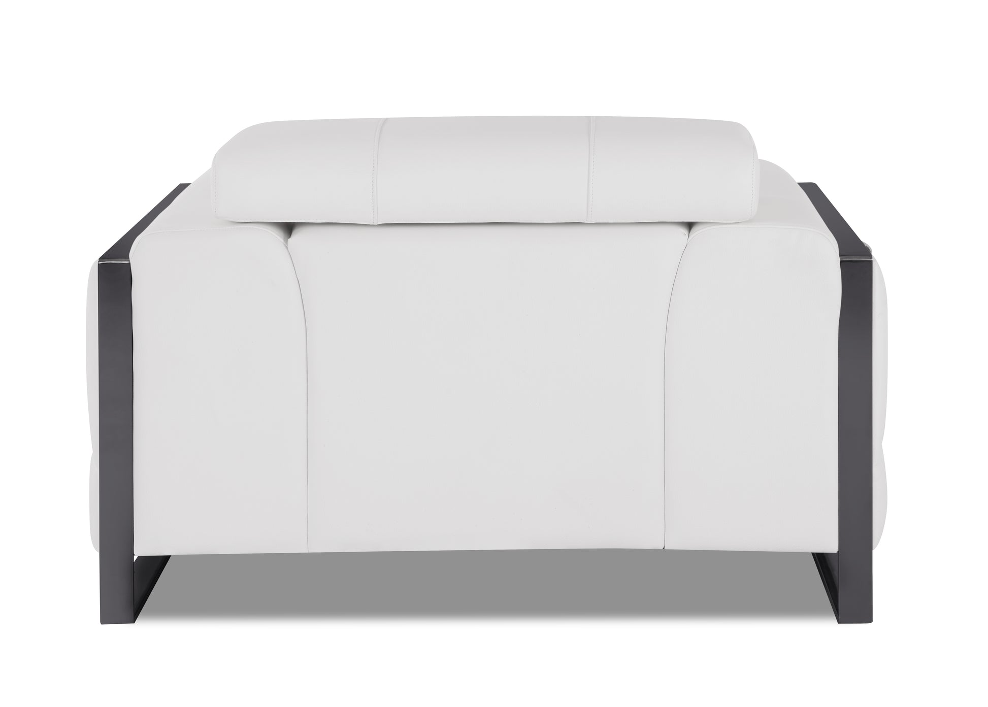 Top Grain Italian Leather Chair White Foam Leather