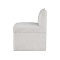 Della Modern Upholstered Castered Chair In Sea Oat Beige Foam Fabric