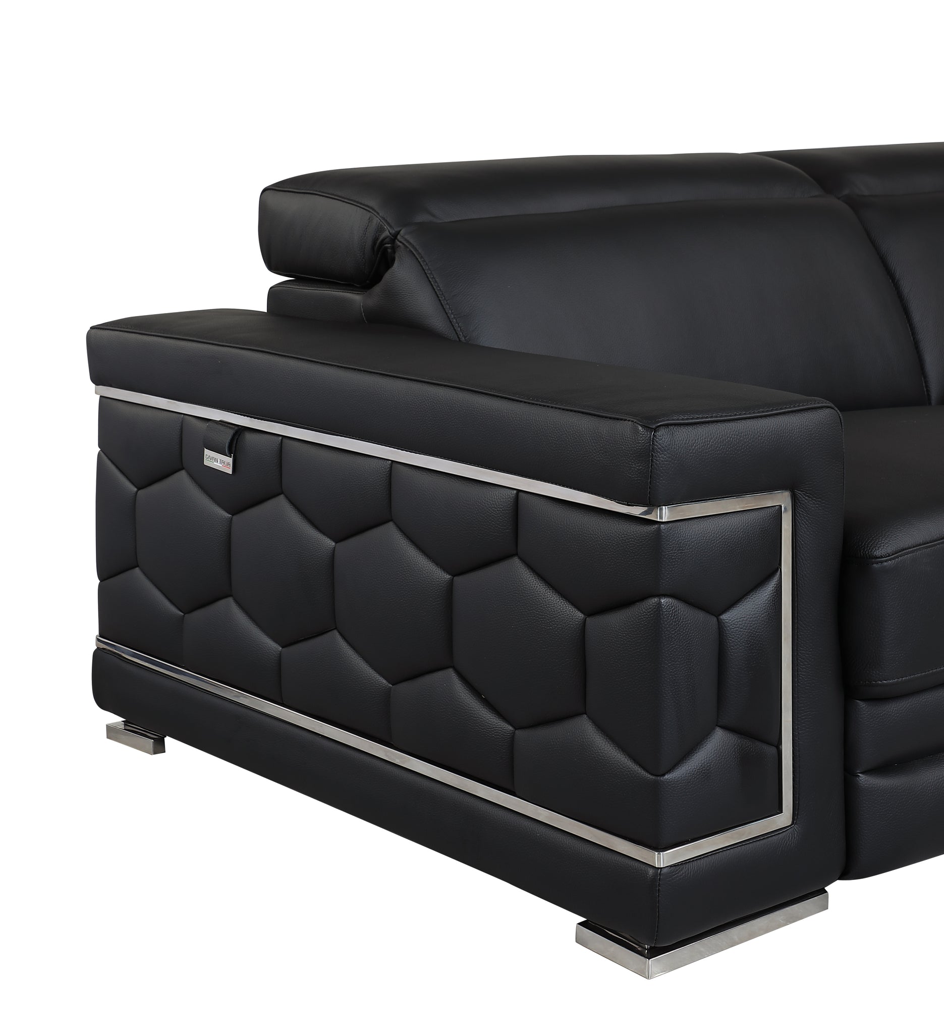 Top Grain Italian Leather Sofa black-foam-leather
