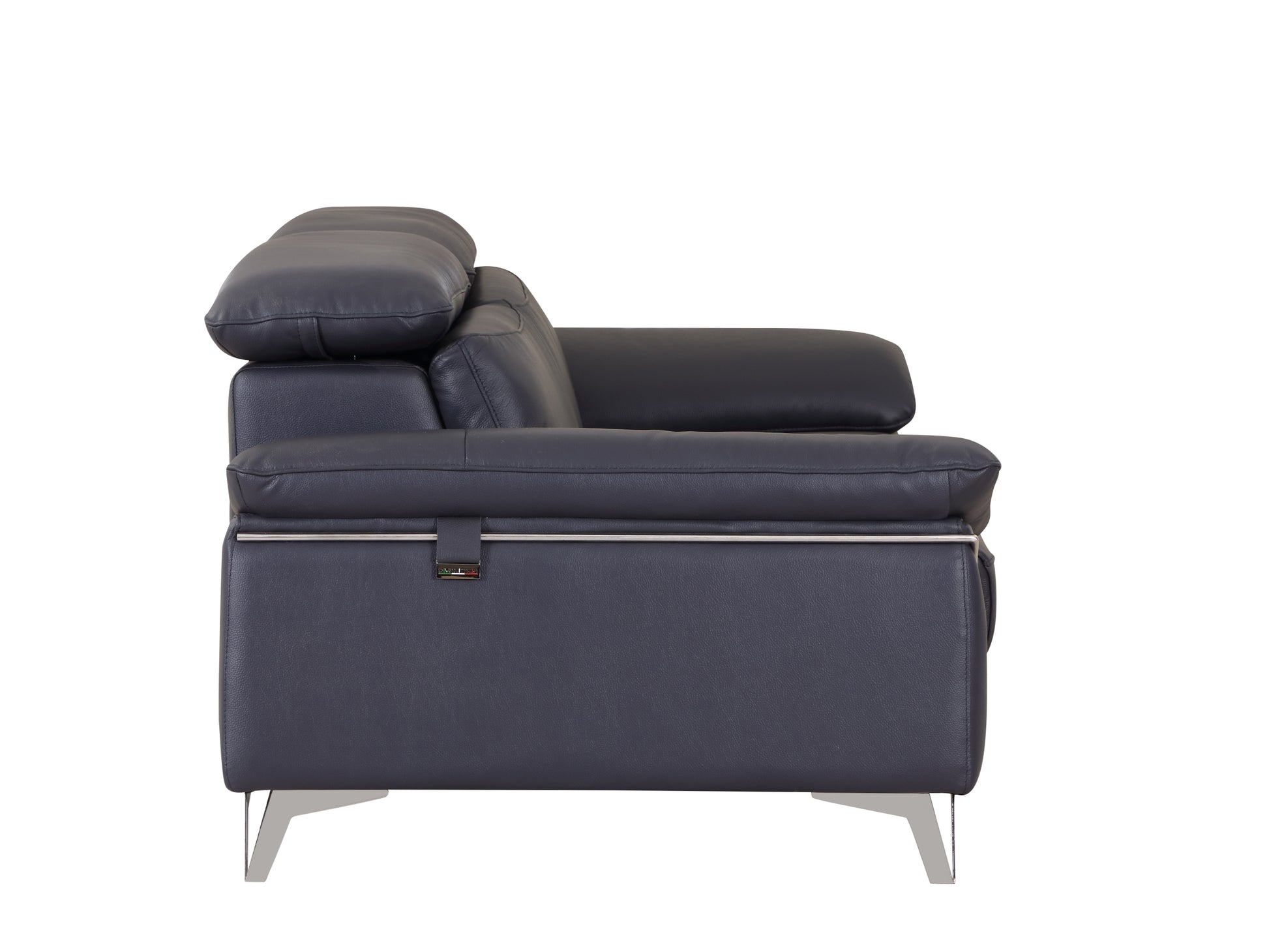 Top Grain Italian Leather Chair Navy Foam Leather