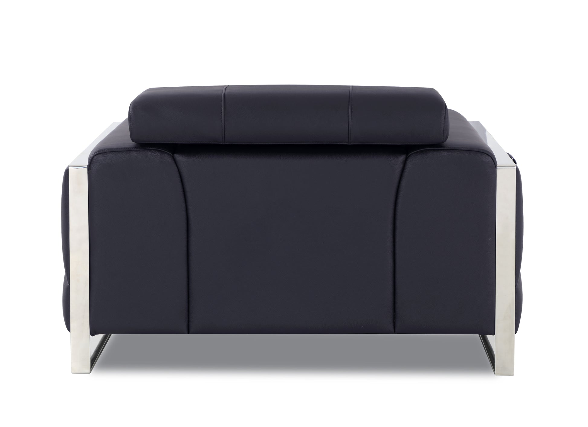 Top Grain Italian Leather Chair Black Foam Leather