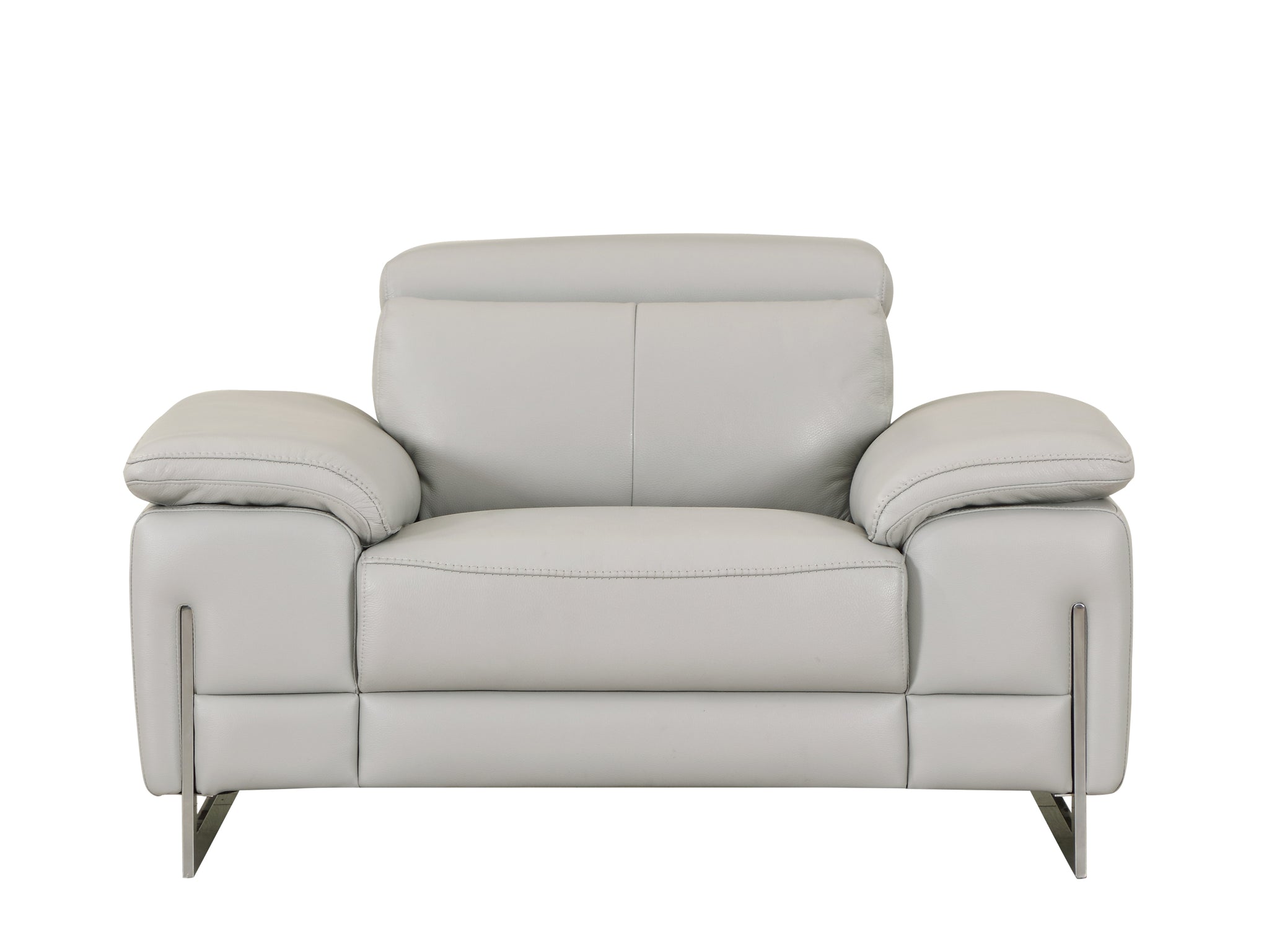 Top Grain Italian Leather Chair light gray-foam-leather