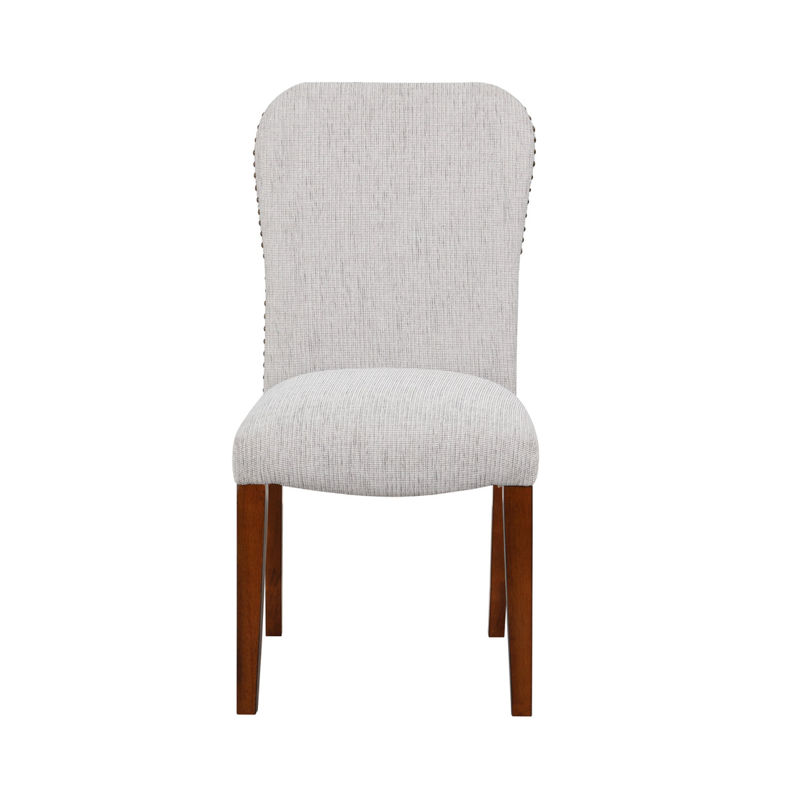 Sophia Sea Oat Dining Chair In Performance Fabric With Nail Heads Set Of 2 Espresso Foam Fabric