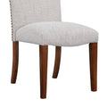 Sophia Sea Oat Dining Chair In Performance Fabric With Nail Heads Set Of 2 Espresso Foam Fabric