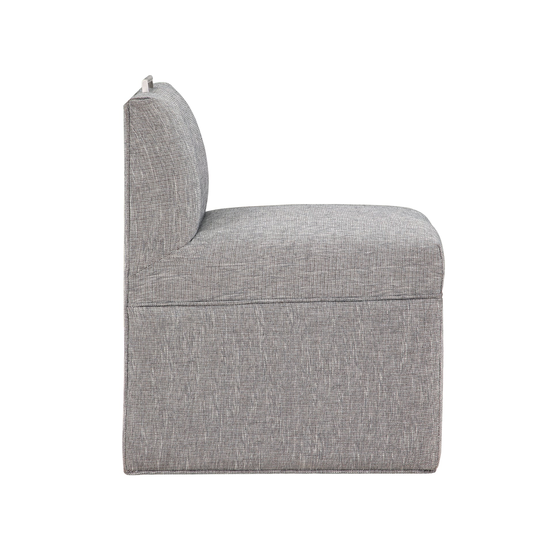 Della Modern Upholstered Castered Chair In Ashen Grey Grey Foam Fabric