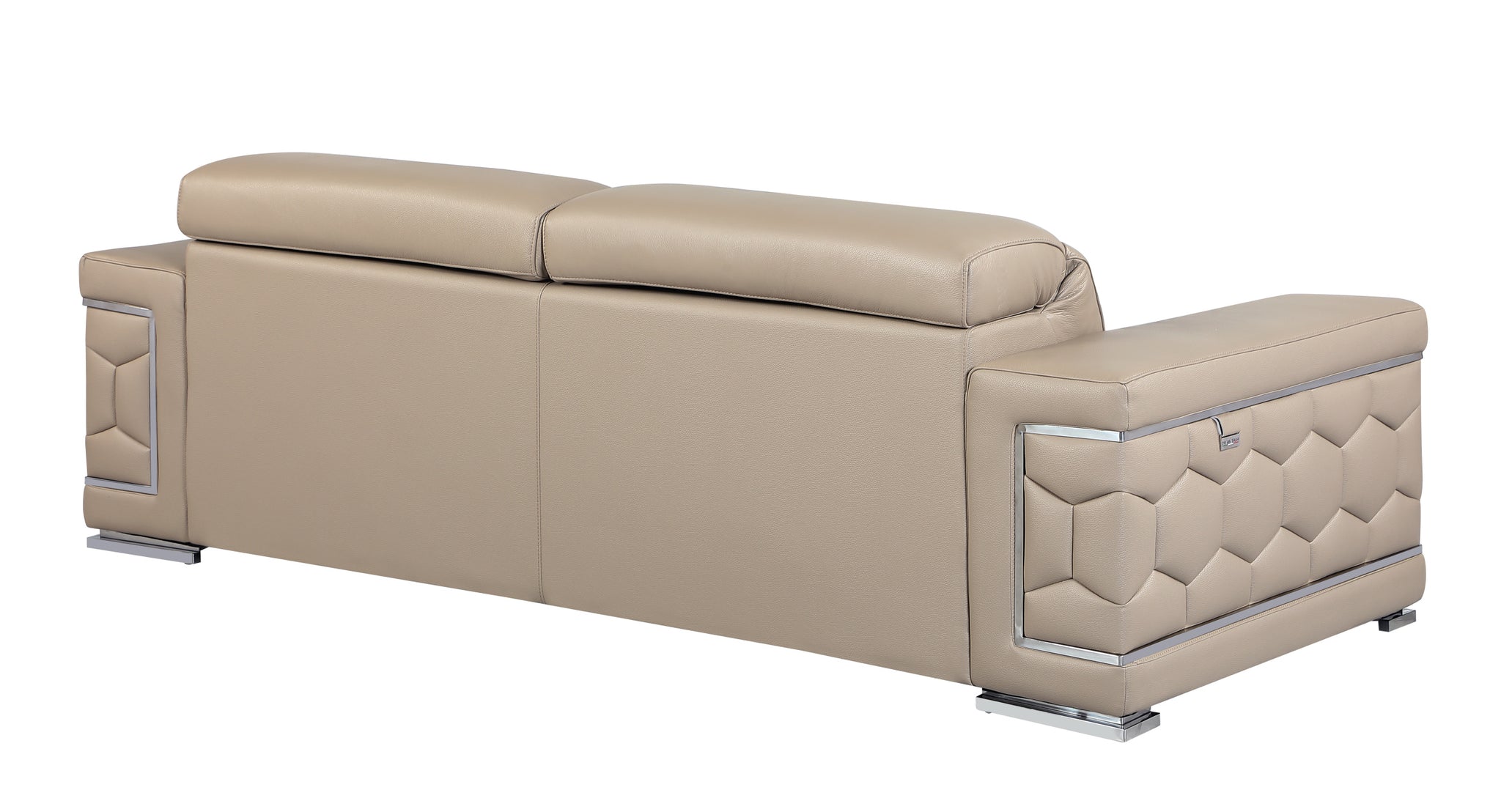 Top Grain Italian Leather Sofa beige-foam-leather