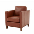 Elizabeth Top Grain Leather Arm Chair Caramel Foam Leather