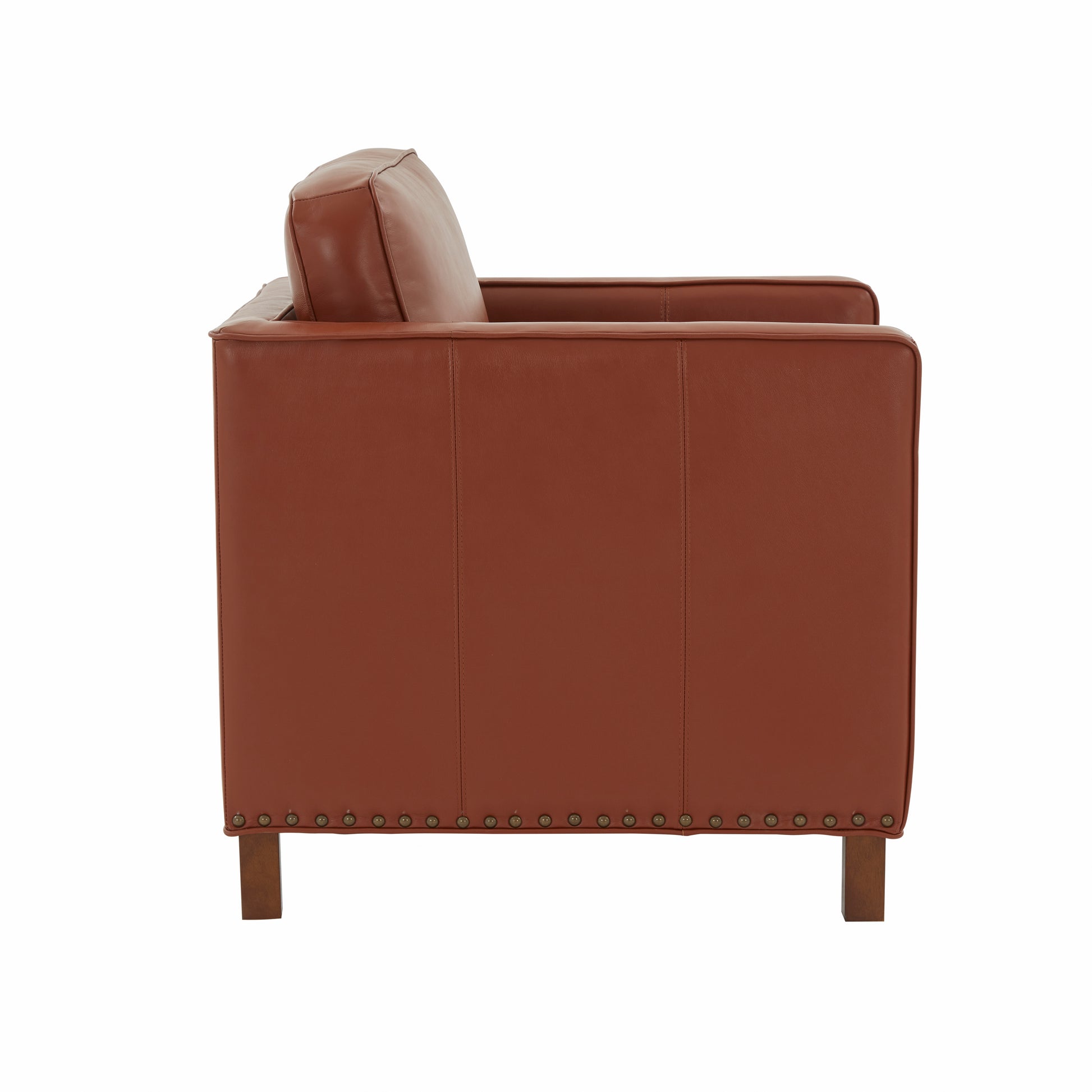 Elizabeth Top Grain Leather Arm Chair Caramel Foam Leather