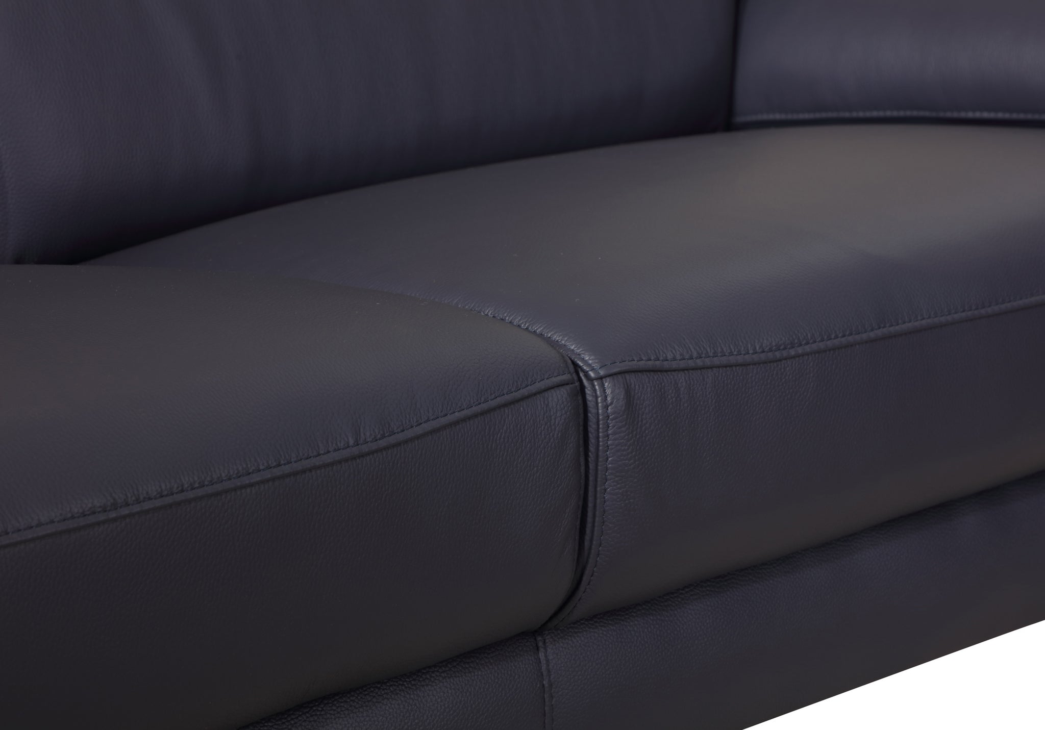 Top Grain Italian Leather Sofa navy-foam-leather