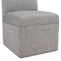 Della Modern Upholstered Castered Chair In Ashen Grey Grey Foam Fabric