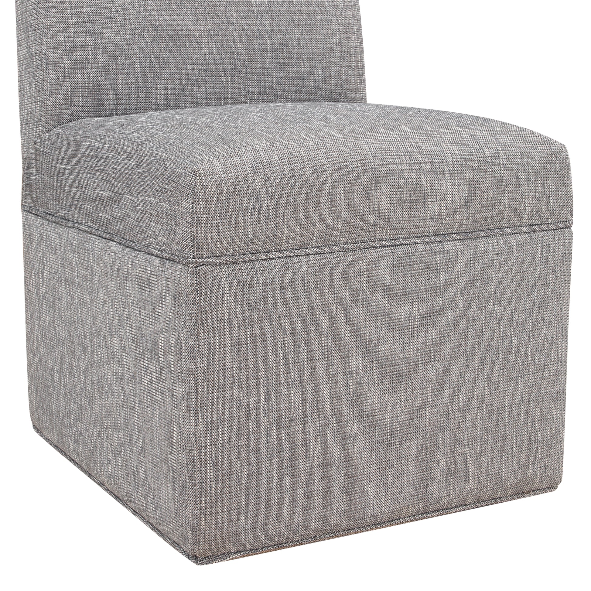Della Modern Upholstered Castered Chair In Ashen Grey Grey Foam Fabric