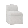 Della Modern Upholstered Castered Chair In Sea Oat Beige Foam Fabric