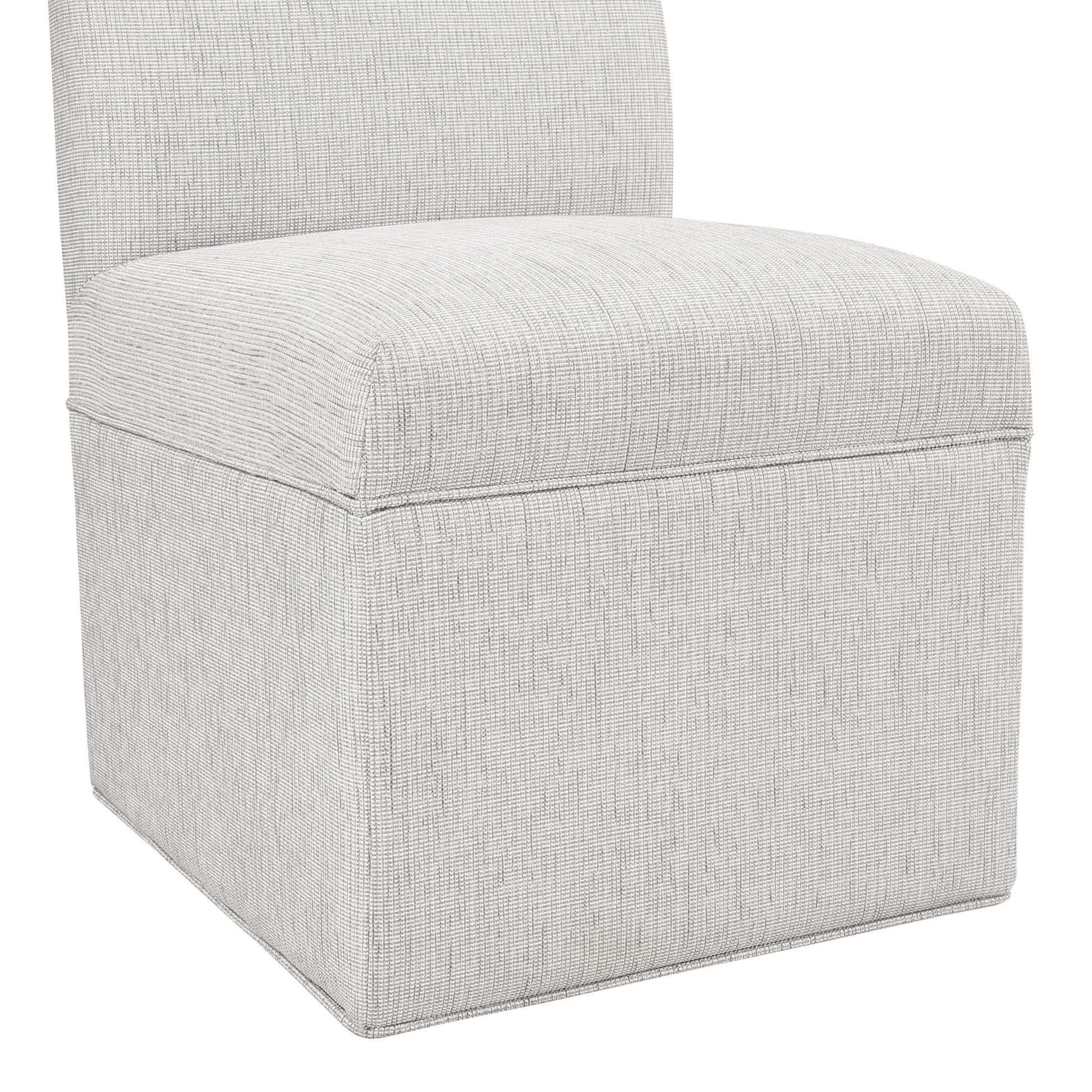 Della Modern Upholstered Castered Chair In Sea Oat Beige Foam Fabric