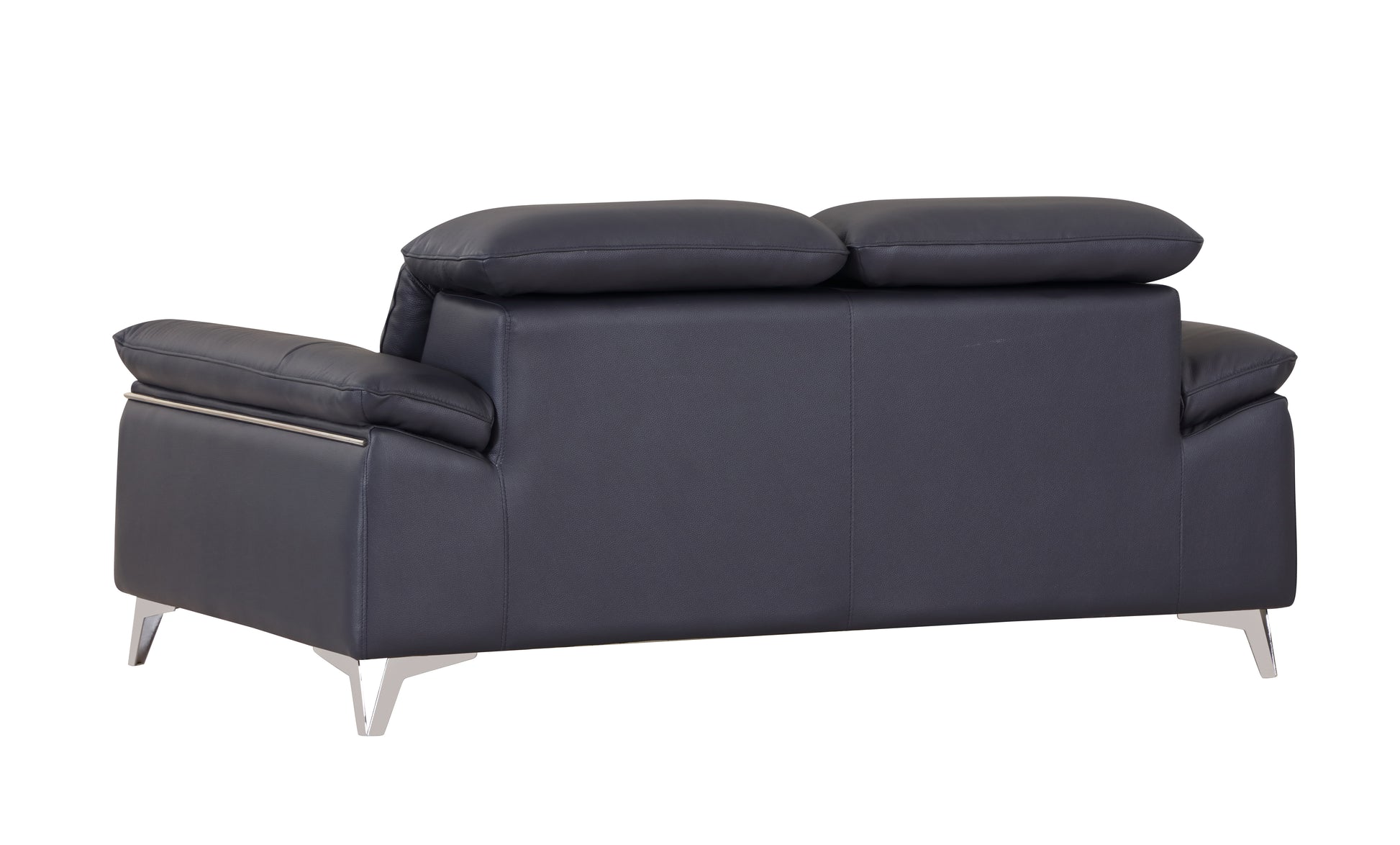 Top Grain Italian Leather Loveseat Navy Foam Leather