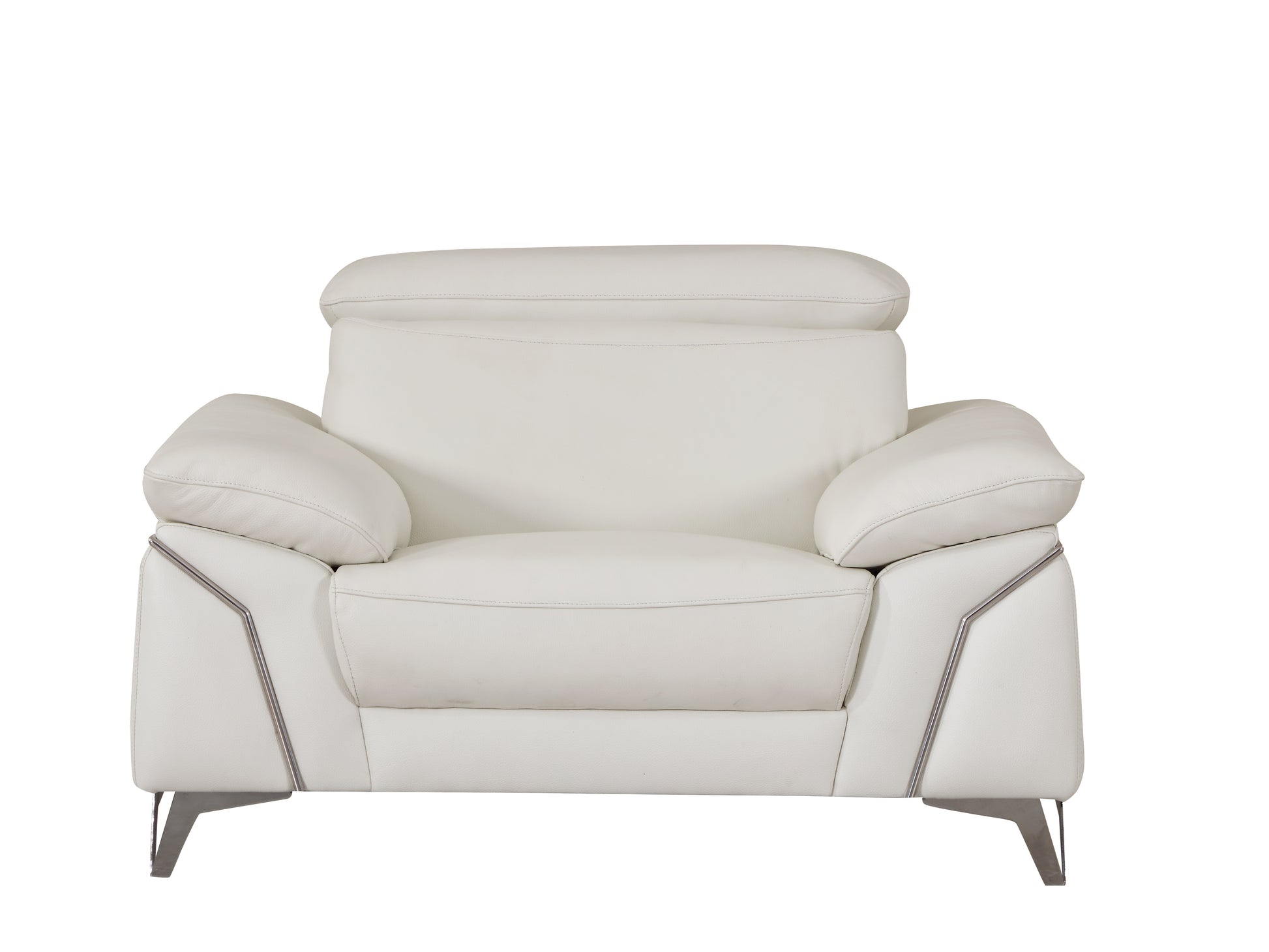 Top Grain Italian Leather Chair White Foam Leather