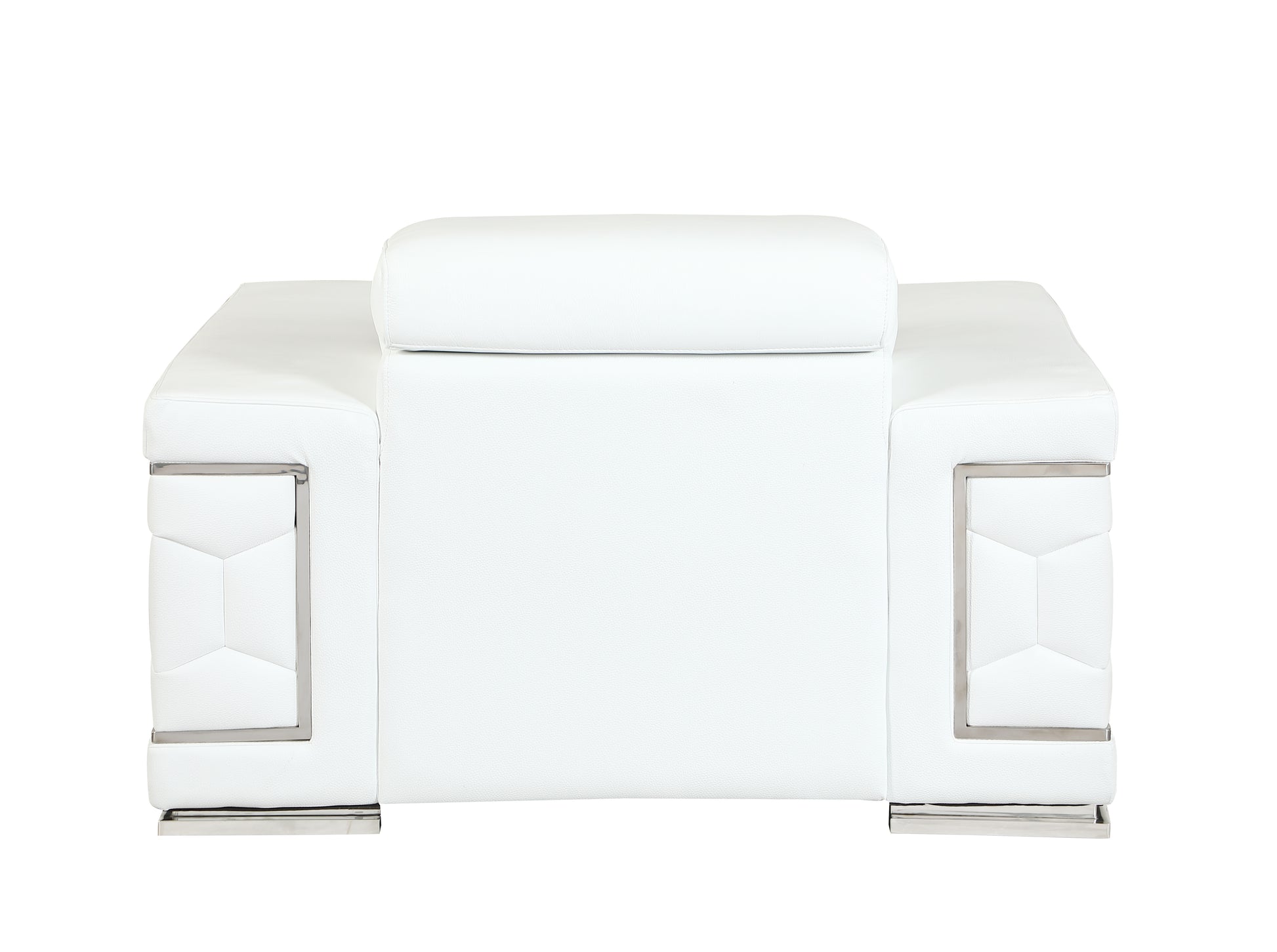 Top Grain Italian Leather Chair White Foam Leather