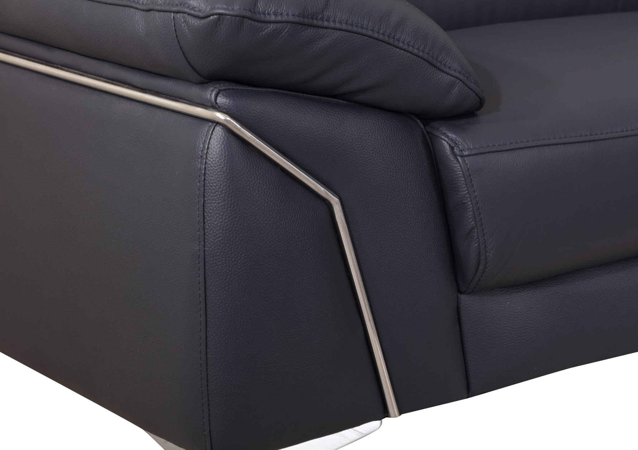 Top Grain Italian Leather Chair navy-foam-leather