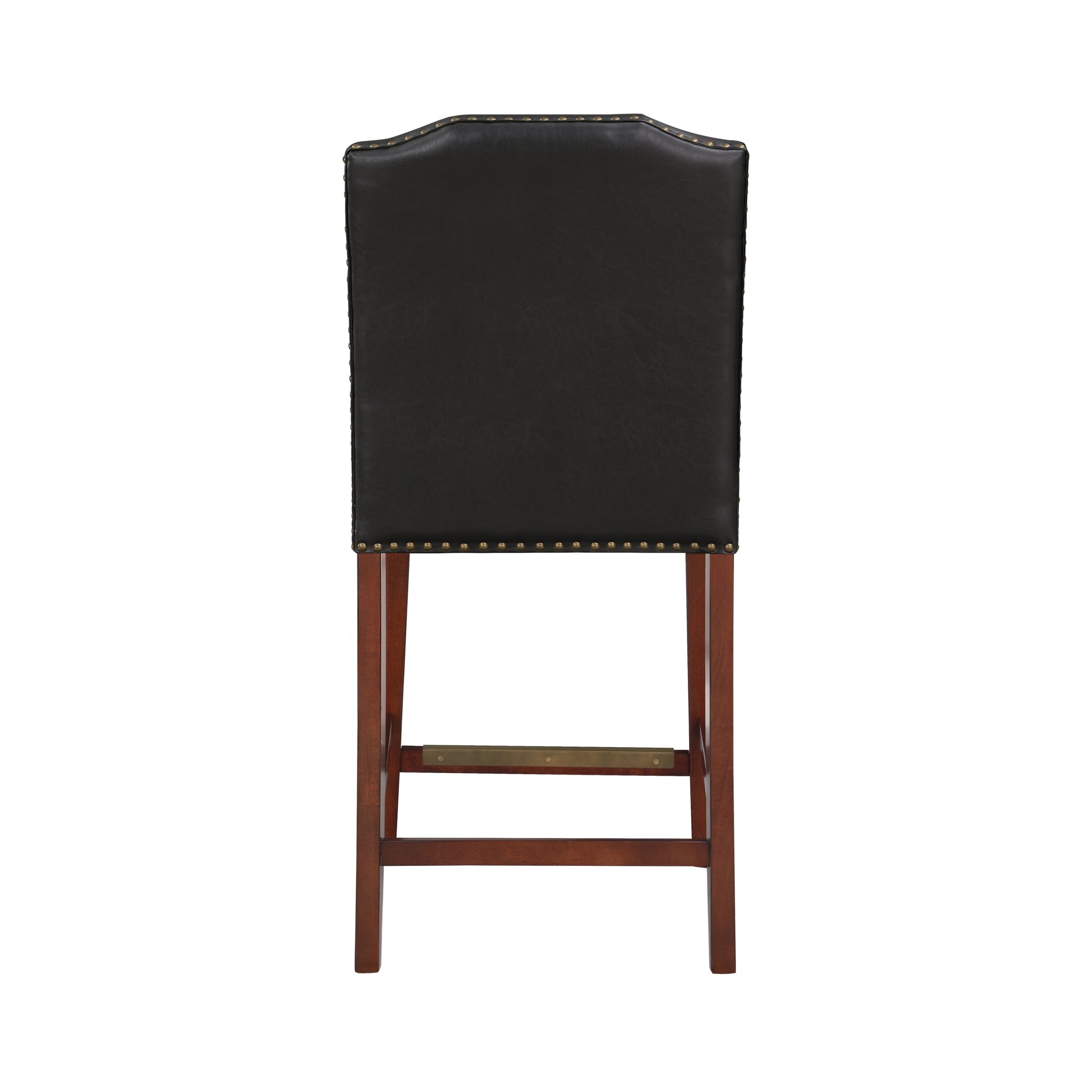 Blaire Stationary Brown Faux Leather Counter Stool dark brown-foam-fabric