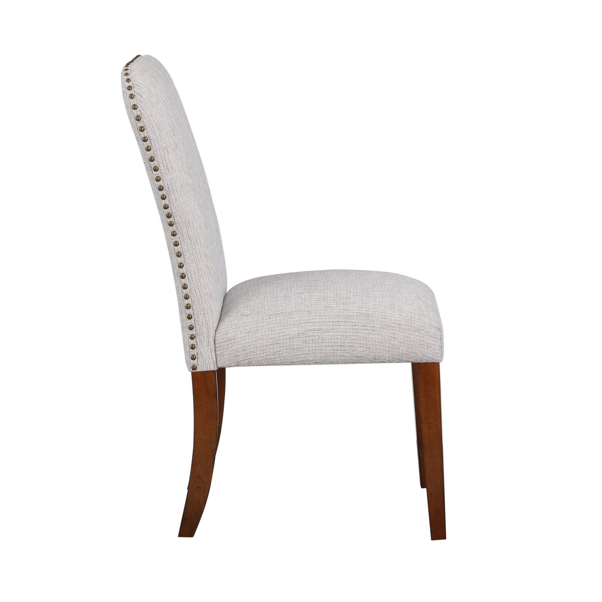 Sophia Sea Oat Dining Chair In Performance Fabric With Nail Heads Set Of 2 Espresso Foam Fabric