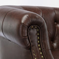 Ophelia Button Tufted Accent Chair Brown Foam Fabric