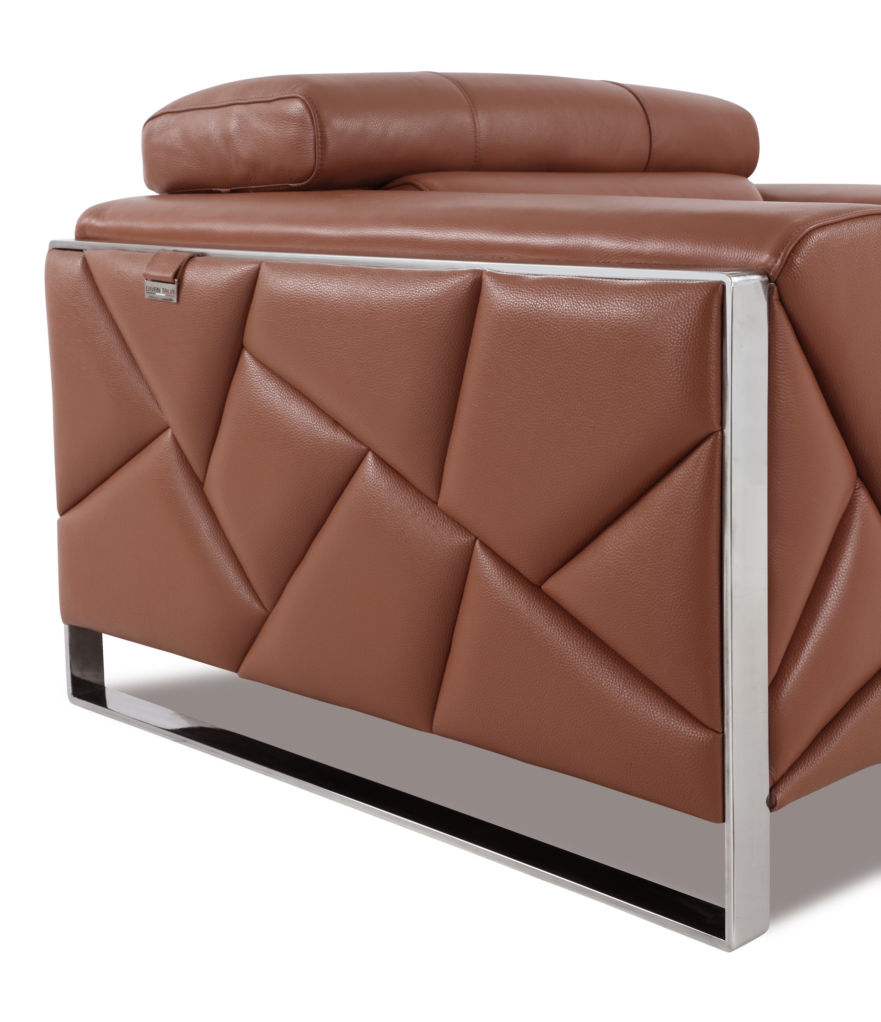 Top Grain Italian Leather Sofa camel-foam-leather