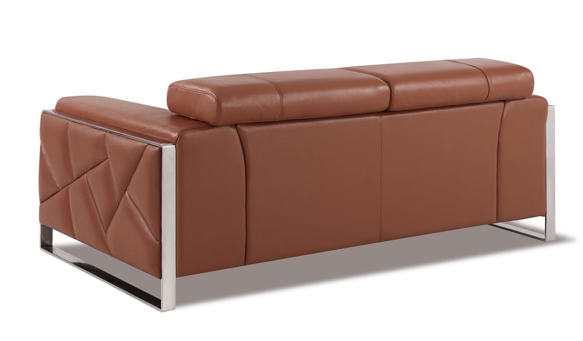 Top Grain Italian Leather Loveseat Camel Foam Leather