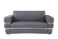 Top Grain Italian Leather Loveseat Dark Gray Foam Leather