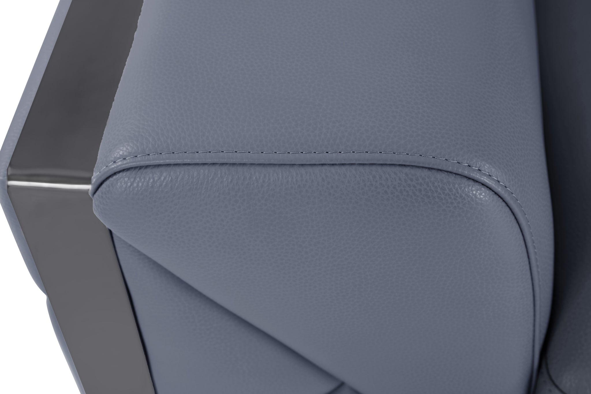 Top Grain Italian Leather Chair light blue-foam-leather