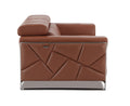 Top Grain Italian Leather Loveseat Camel Foam Leather