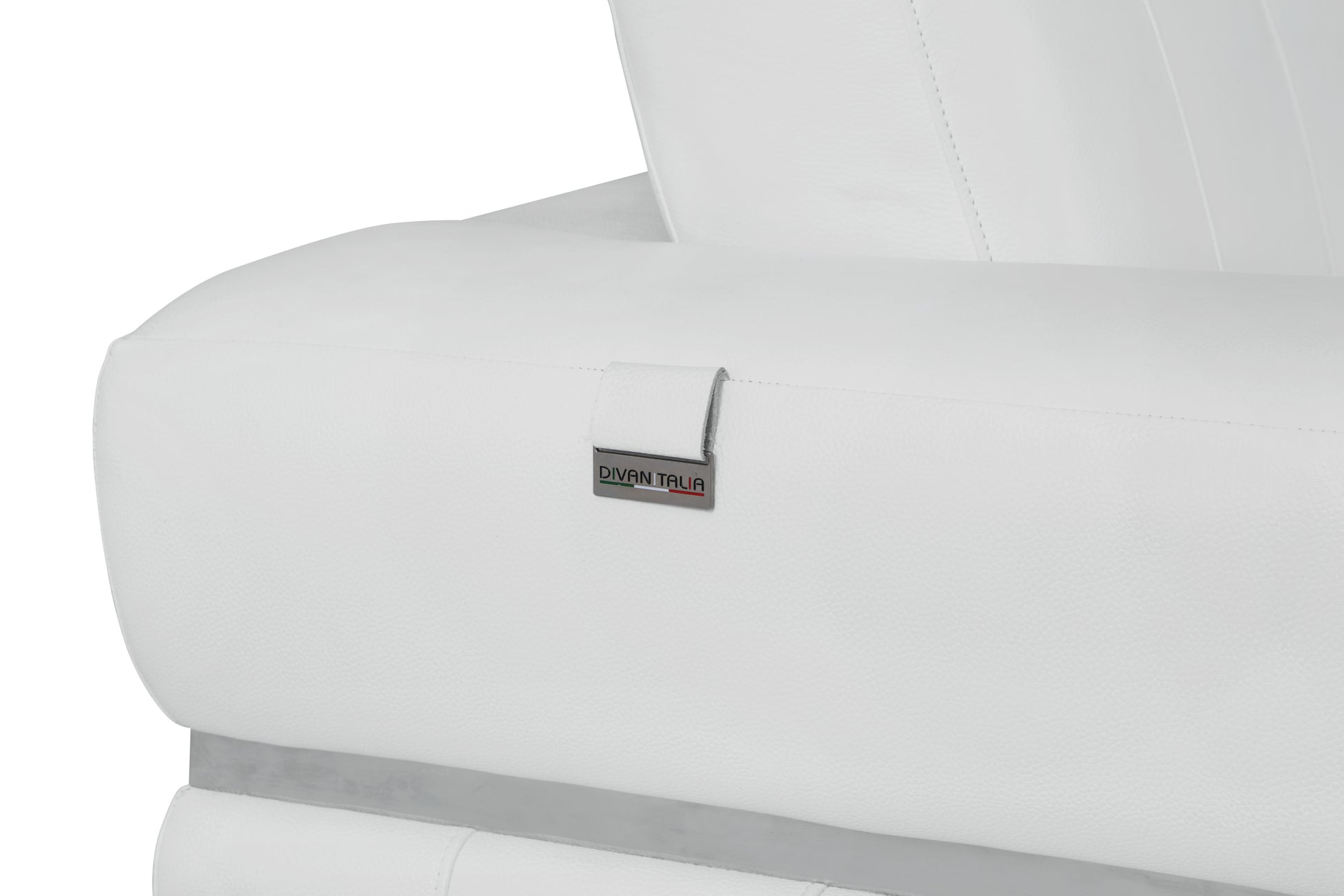 Top Grain Italian Leather Loveseat White Foam Leather