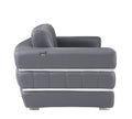 Top Grain Italian Leather Loveseat Dark Gray Foam Leather